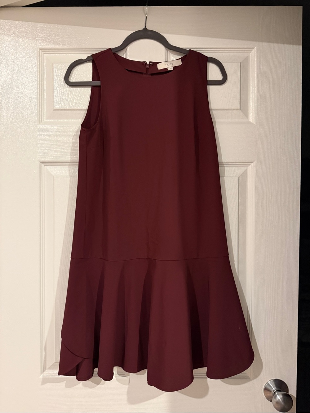 LOFT Sleeveless Mini Dress in Burgundy Wine